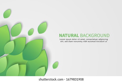 nature-themed background with green leaves scattered.vector eps10.