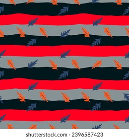 Nature-themed seamless background, blending doodle art and botanical elements for diverse design applications in fashion and decor.