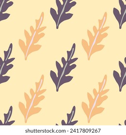 Nature-themed seamless background, blending doodle art and botanical elements for diverse design applications in fashion and decor.