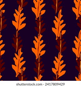 Nature-themed seamless background, blending doodle art and botanical elements for diverse design applications in fashion and decor.