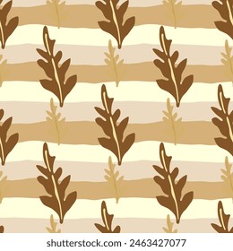 Nature-themed seamless background, blending doodle art and botanical elements for diverse design applications in fashion and decor.