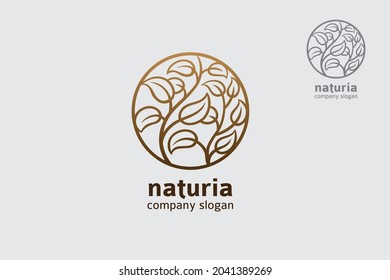 Plantilla de logotipo de vectores Naturia, adecuada para empresas y empresas de medio ambiente. Estilo muy profesional, único y fácil de recordar.