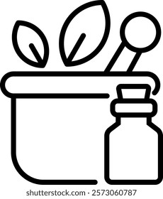 Naturopathy Icon Line Vector Illustration