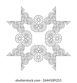 Naturs Nectar Colour Book mandala de página. Fácil Mandala colorir páginas do livro para adultos para relaxar, experiências dar alívio. Arquivo de vetor redimensionável