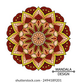 Naturs Nectar rotate colour mandala template for adult.  Easy Mandala Coloring Book Pages for Adults to Relax, Experiences Give Relief. Resizeable Vector File.