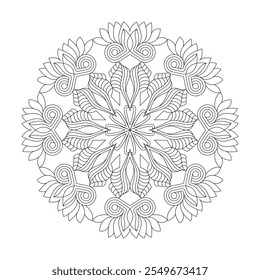 Naturs Nectar girar mandala página do livro de colorir para crianças. Fácil Mandala colorir páginas do livro para adultos para relaxar, experiências dar alívio. Arquivo de vetor redimensionável