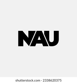 NAU initial letter monogram logo