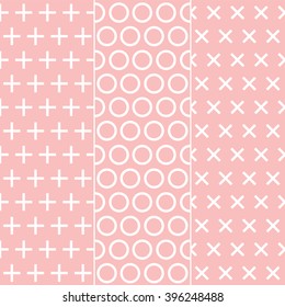 Naughts and crosses dusty pink