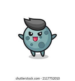naughty asteroid character in mocking pose , cute style design for t shirt, sticker, logo element