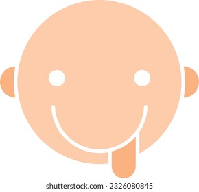 naughty baby emoticon face smile Flat