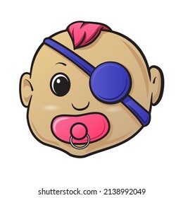 naughty baby head vector illustration