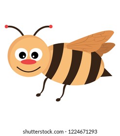 
A naughty bee is flying with a smile 
