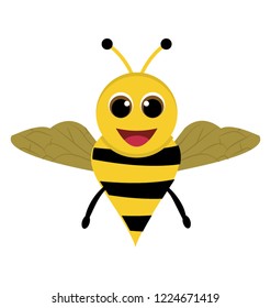 
A naughty bee is flying with a smile 
