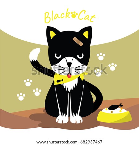 naughty black cat character