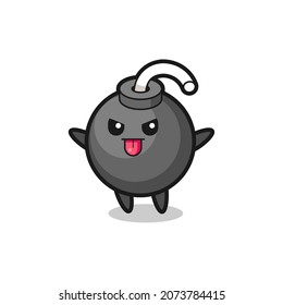 naughty bomb character in mocking pose , cute style design for t shirt, sticker, logo element