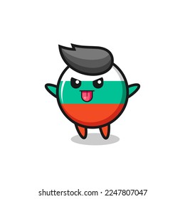 naughty bulgaria flag badge character in mocking pose , cute style design for t shirt, sticker, logo element