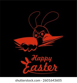 naughty bunny easter logo design vector
