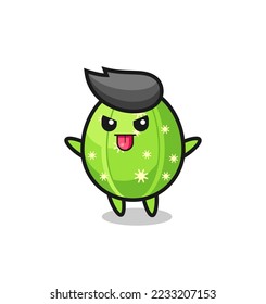 naughty cactus character in mocking pose , cute style design for t shirt, sticker, logo element