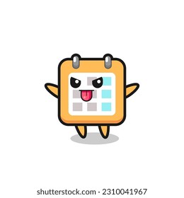 naughty calendar character in mocking pose , cute style design for t shirt, sticker, logo element
