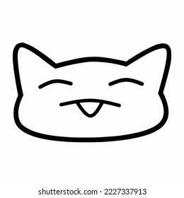 Naughty cat sticking out its tongue simple vector icon