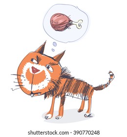 Naughty Cat. Vector illustration