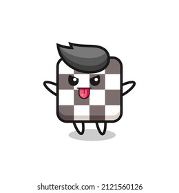 naughty chess board character in mocking pose , cute style design for t shirt, sticker, logo element
