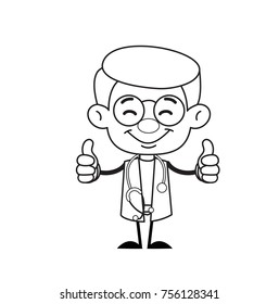 Naughty Doctor Showing Thumbs Ups Vector