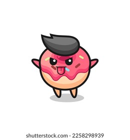 naughty doughnut character in mocking pose