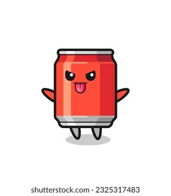 naughty drink can character in mocking pose , cute style design for t shirt, sticker, logo element