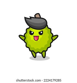 naughty durian character in mocking pose , cute style design for t shirt, sticker, logo element