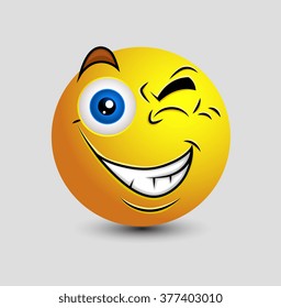 Naughty Eye Blink Emoticon Smiley