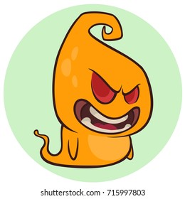 Naughty ghost smiling cartoon. Halloween vector illustration