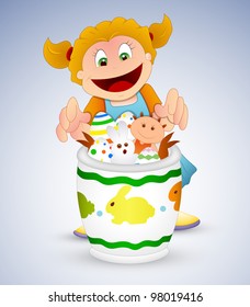 Naughty Girl with Easter Items