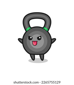 naughty kettleball character in mocking pose , cute style design for t shirt, sticker, logo element