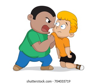 Naughty kids bullying the weak.Vector and illustraton.