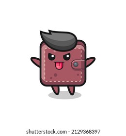 naughty leather wallet character in mocking pose , cute style design for t shirt, sticker, logo element