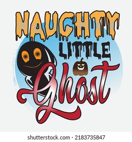 Naughty Little Ghost Halloween Sublimation T-Shirt Design