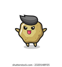 naughty loose stools character in mocking pose , cute style design for t shirt, sticker, logo element