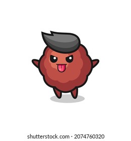 naughty meatball character in mocking pose , cute style design for t shirt, sticker, logo element
