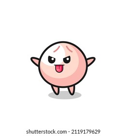 naughty meatbun character in mocking pose , cute style design for t shirt, sticker, logo element