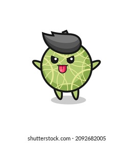 naughty melon fruit character in mocking pose , cute style design for t shirt, sticker, logo element