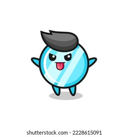 naughty mirror character in mocking pose , cute style design for t shirt, sticker, logo element
