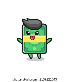 naughty money character in mocking pose , cute style design for t shirt, sticker, logo element
