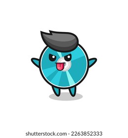 naughty optical disc character in mocking pose , cute style design for t shirt, sticker, logo element