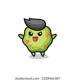 naughty puke character in mocking pose , cute style design for t shirt, sticker, logo element