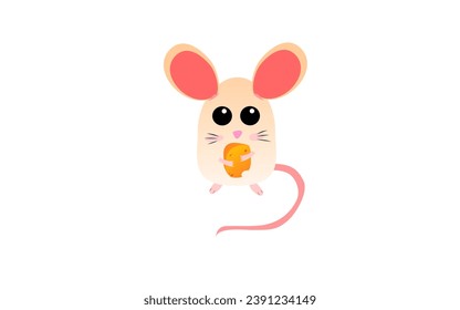 naughty rat steals food vector