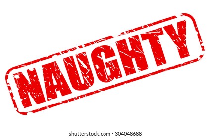 Naughty red stamp text on white
