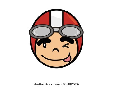 naughty rider giving wink expression