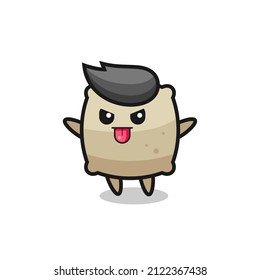 naughty sack character in mocking pose , cute style design for t shirt, sticker, logo element