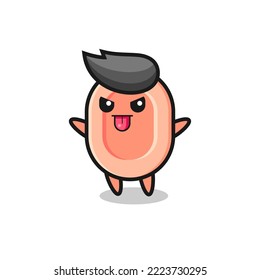 naughty soap character in mocking pose , cute style design for t shirt, sticker, logo element